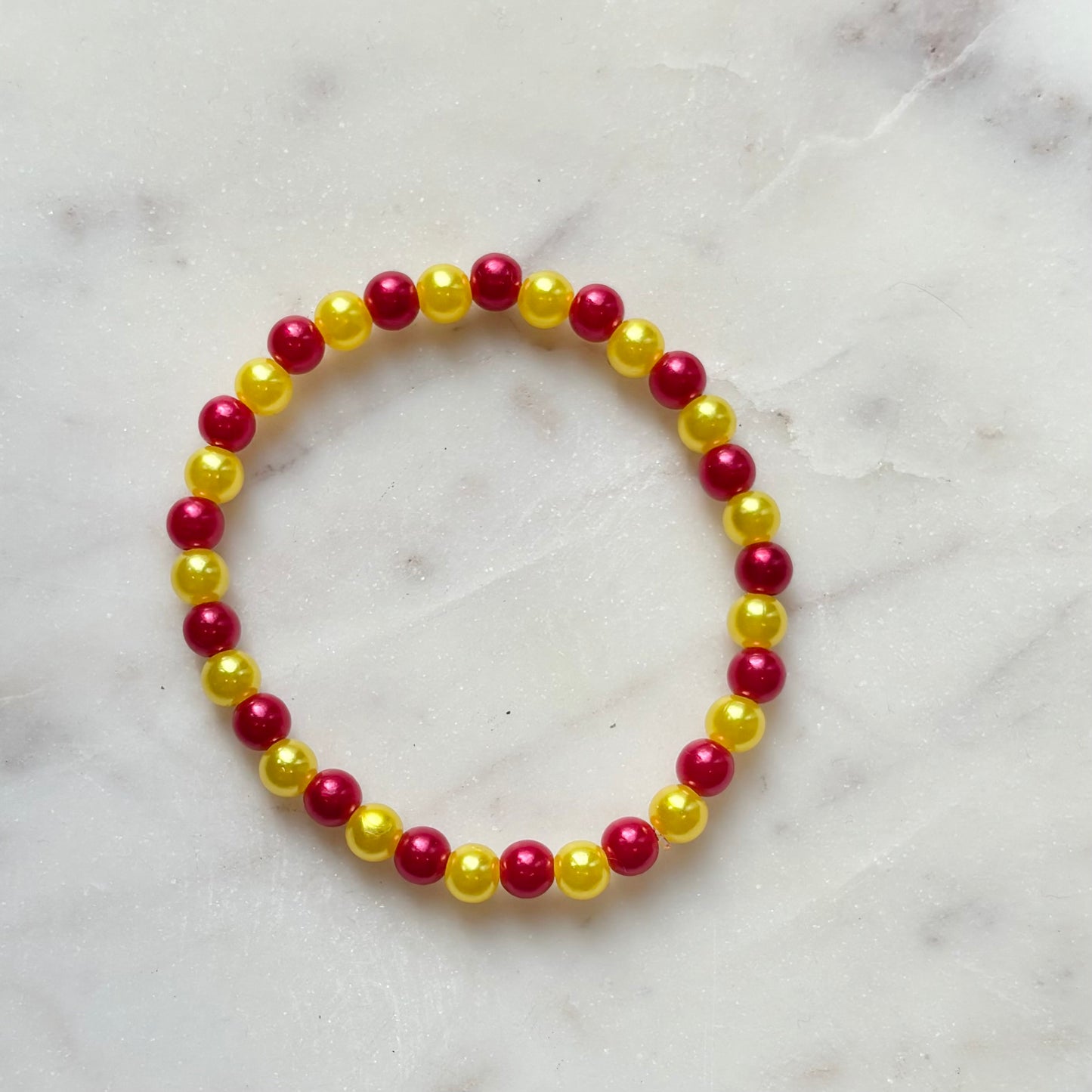 KC Football Bracelets | Red and Yellow Iridescent