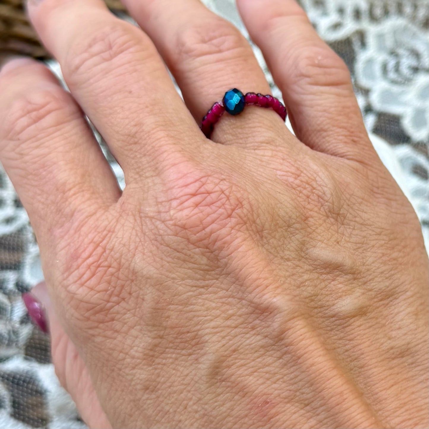 Ella | Ring | Fuchsia and Electric Blue | Winter