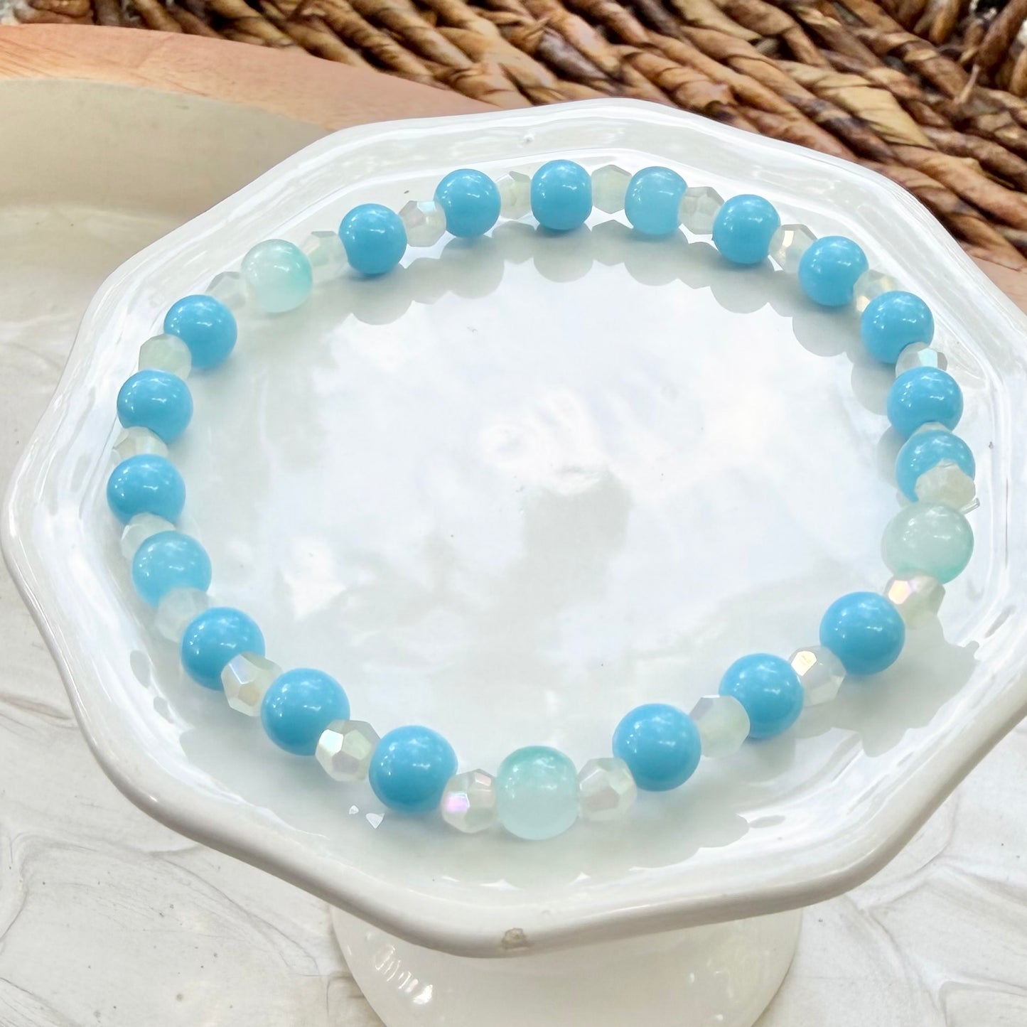 Zoe | Sky Blue, Pastel Aqua and Soft White | Summer