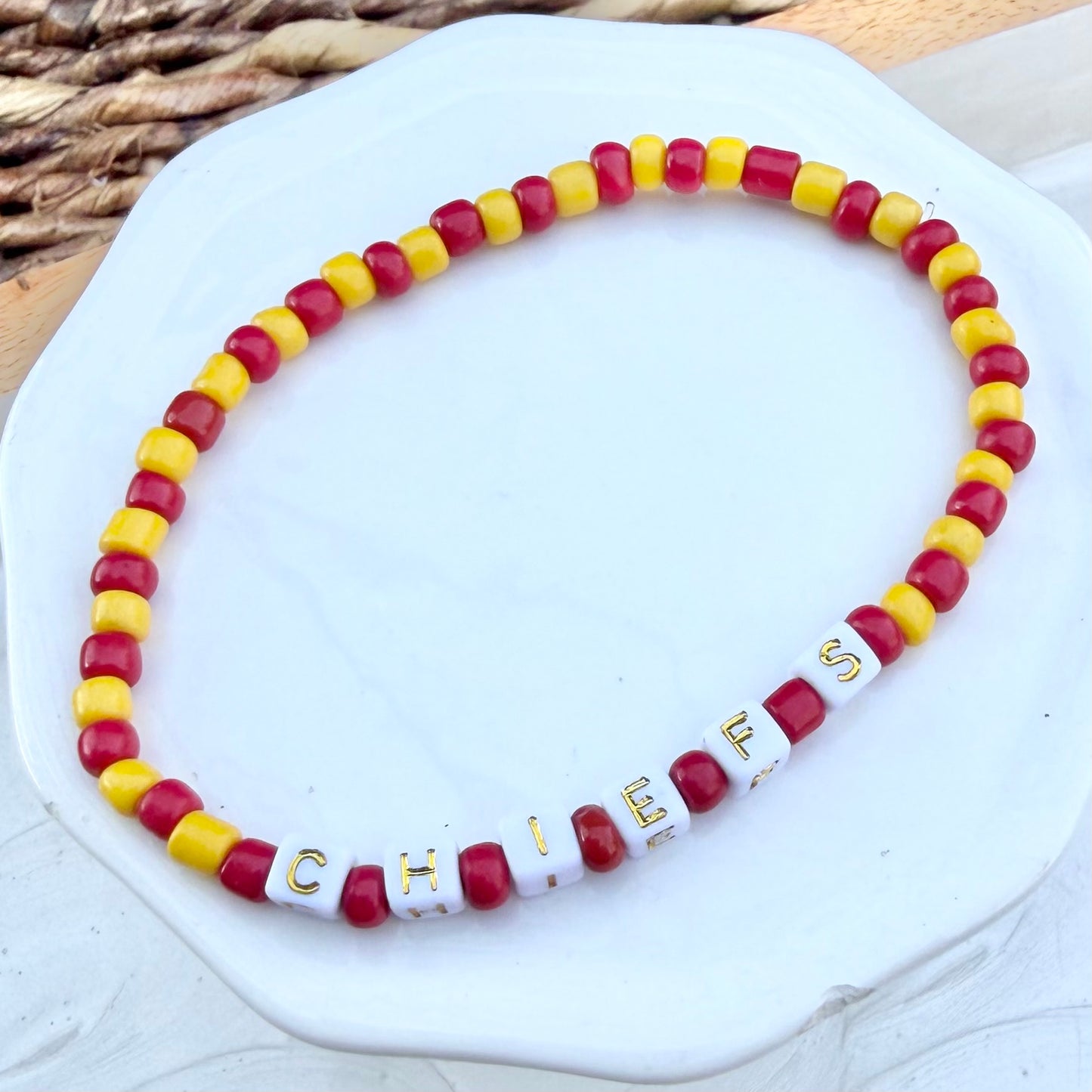 KC Football Bracelet | Red and Yellow KC Mascot