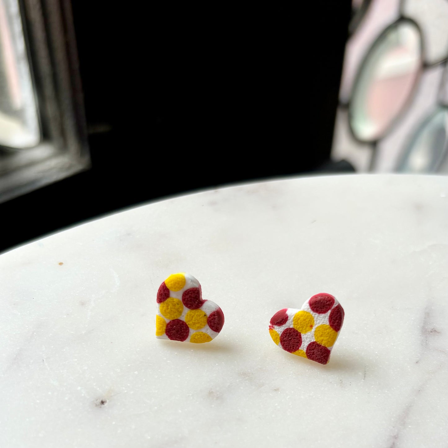 Dotted Heart Studs