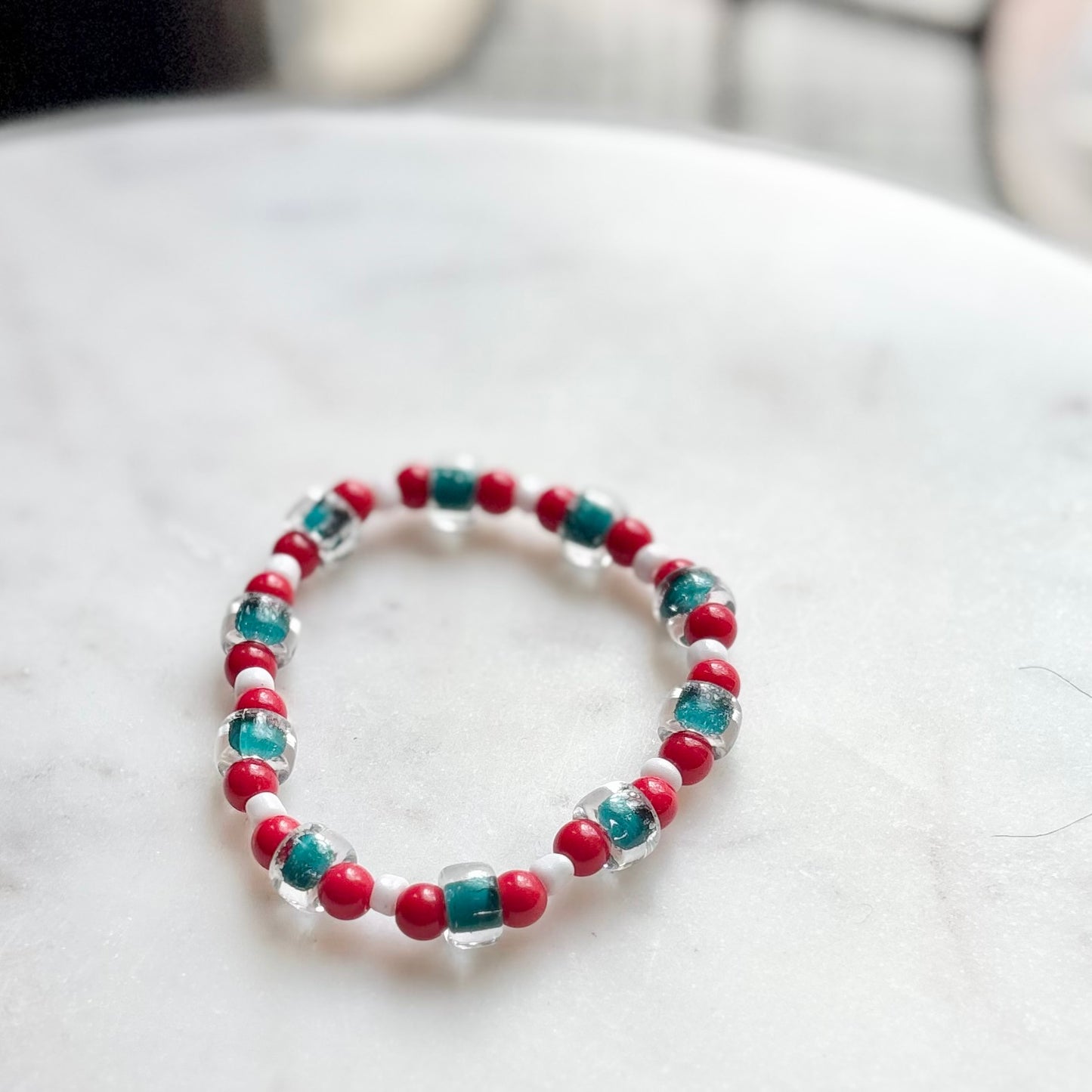 Wren | Sea Green, Cherry, and White | Summer