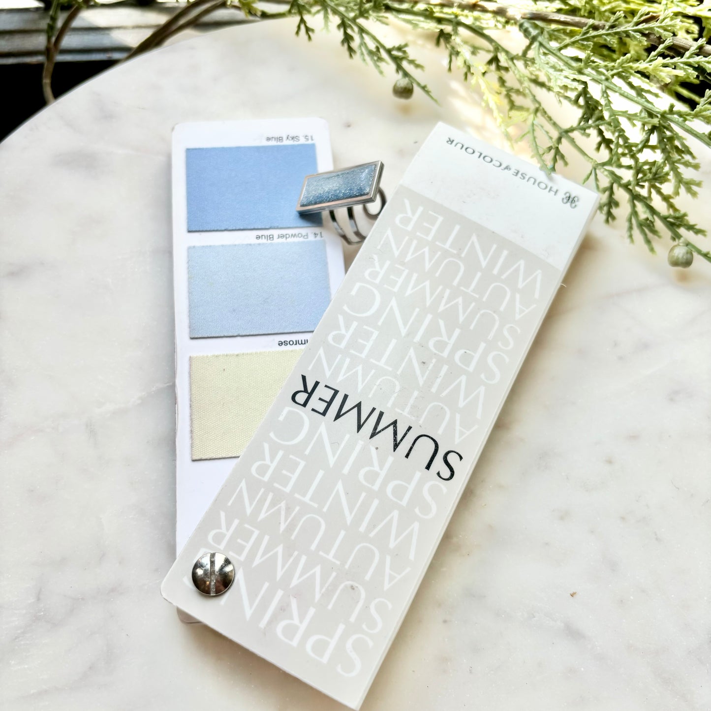 Gina | Rectangle Ring | Blue Grey | Summer