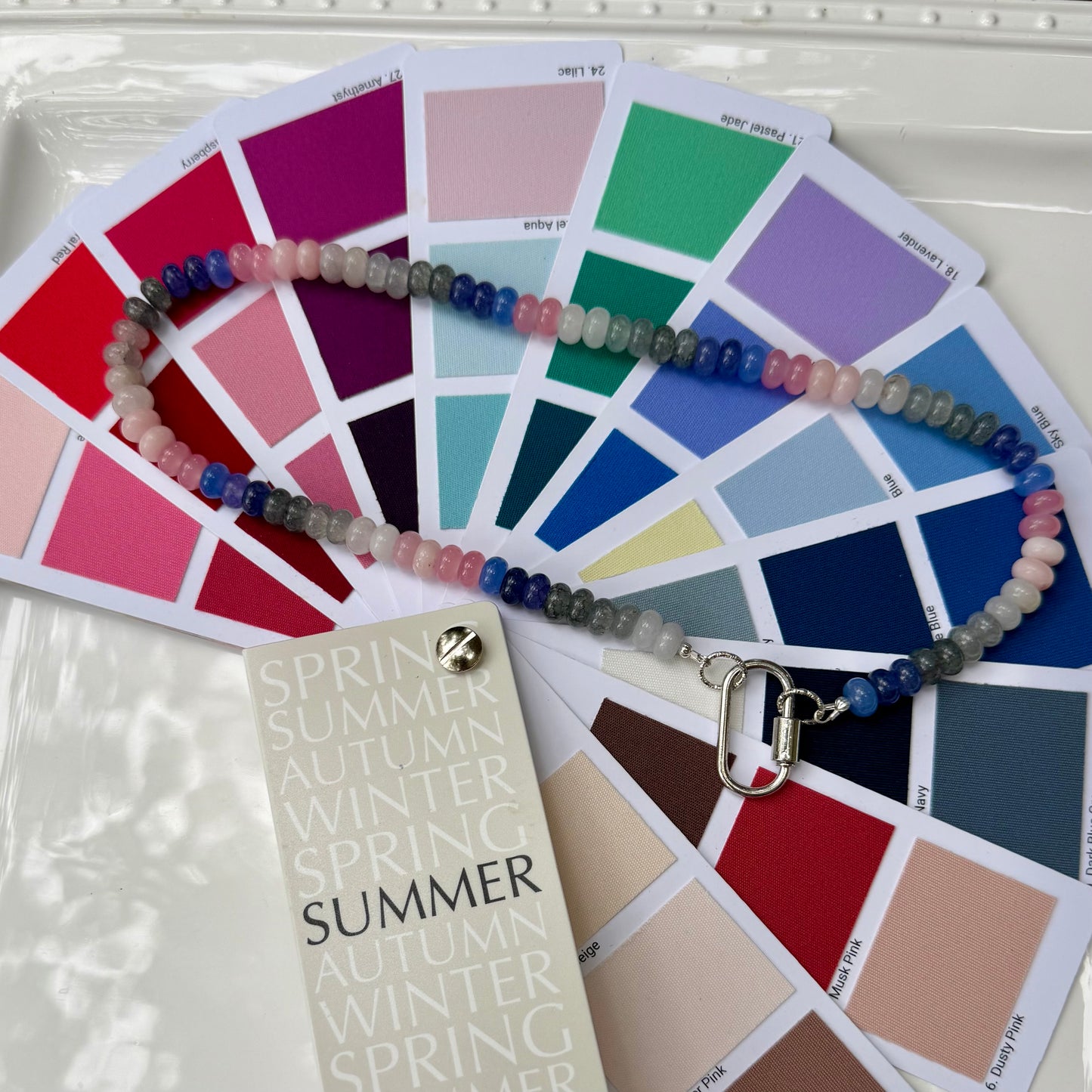 Ava | White, Grey, Blue, Pink | Soft Summer
