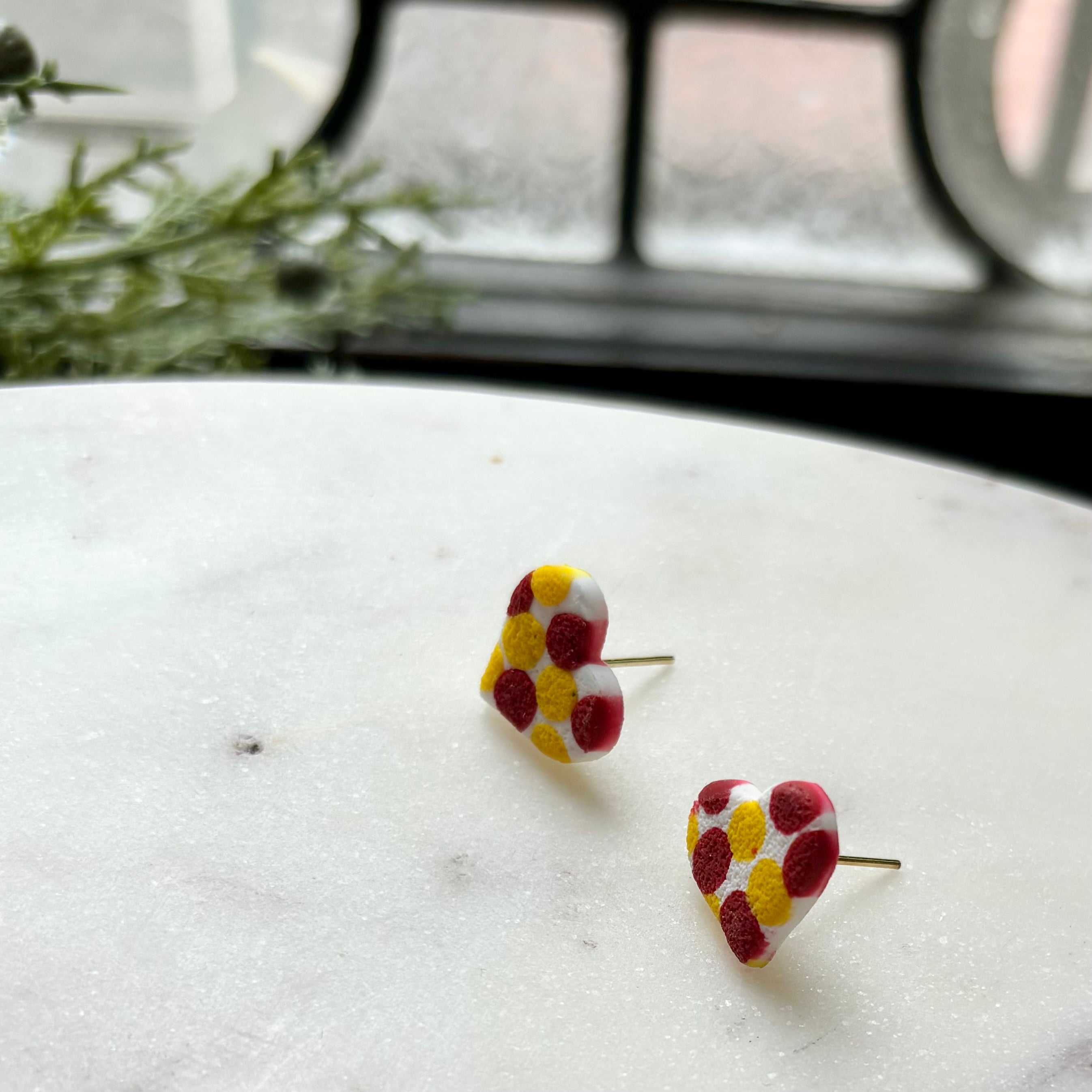 Dotted Heart Studs