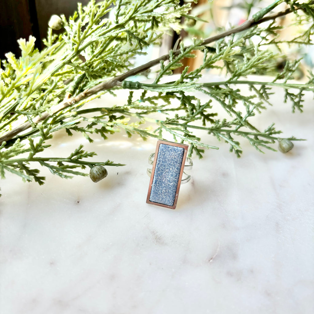 Gina | Rectangle Ring | Blue Grey | Summer
