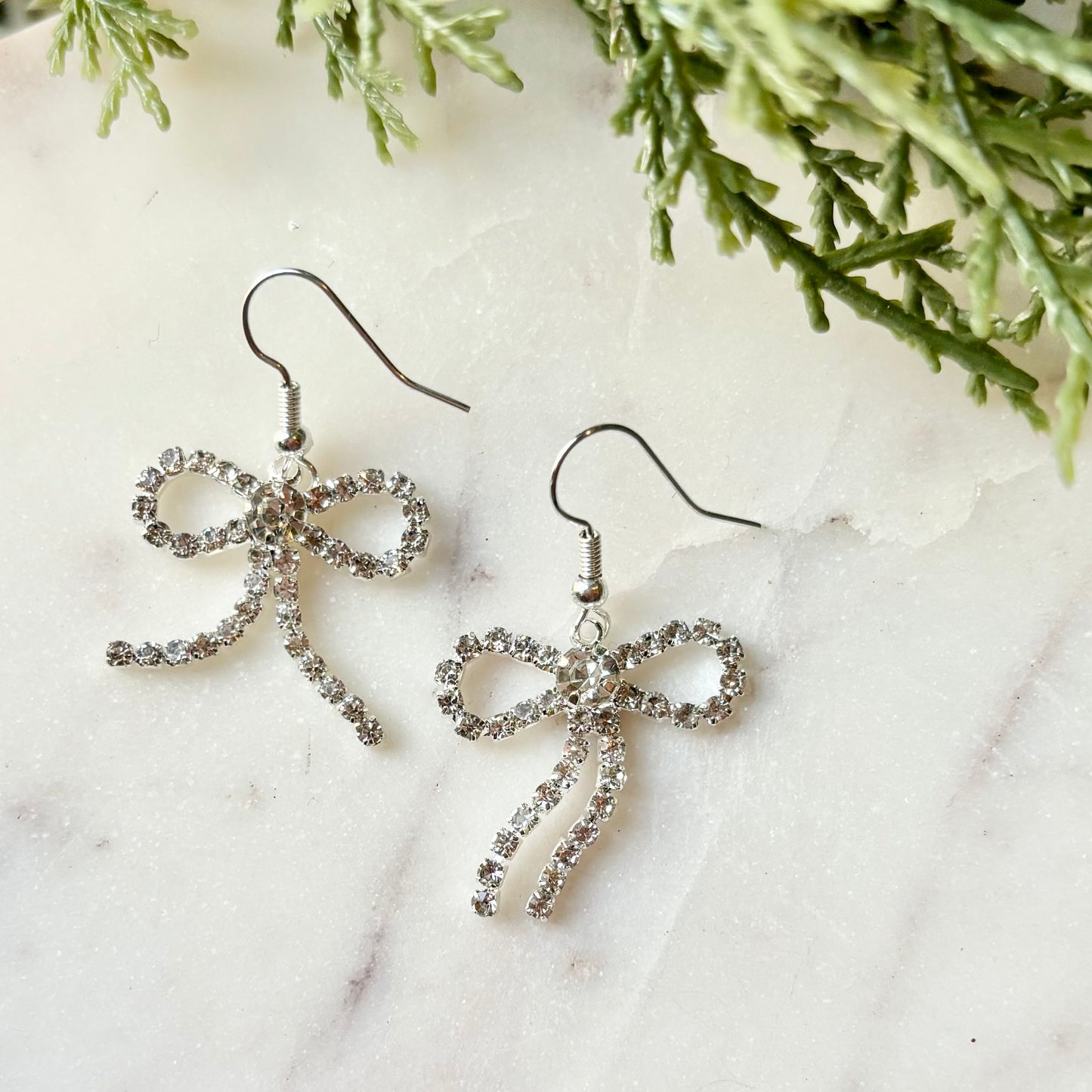 Rhinestone Bows | Silver | Winter and Summer