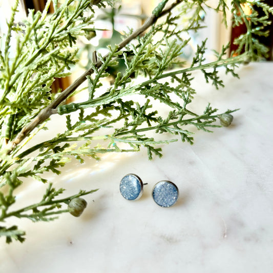 Gina | Bevel Studs| Blue Grey | Summer