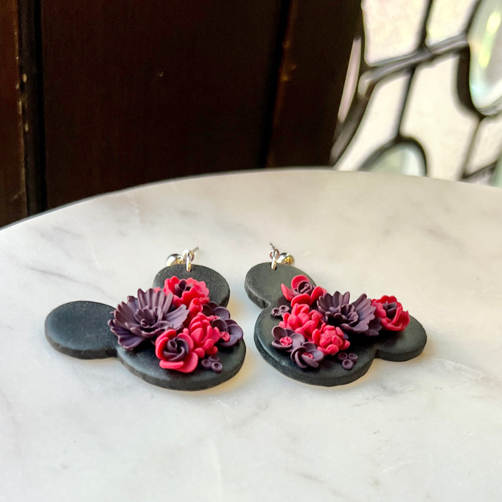 Minnie | Large Floral | Necklace or Earrings | Winter
