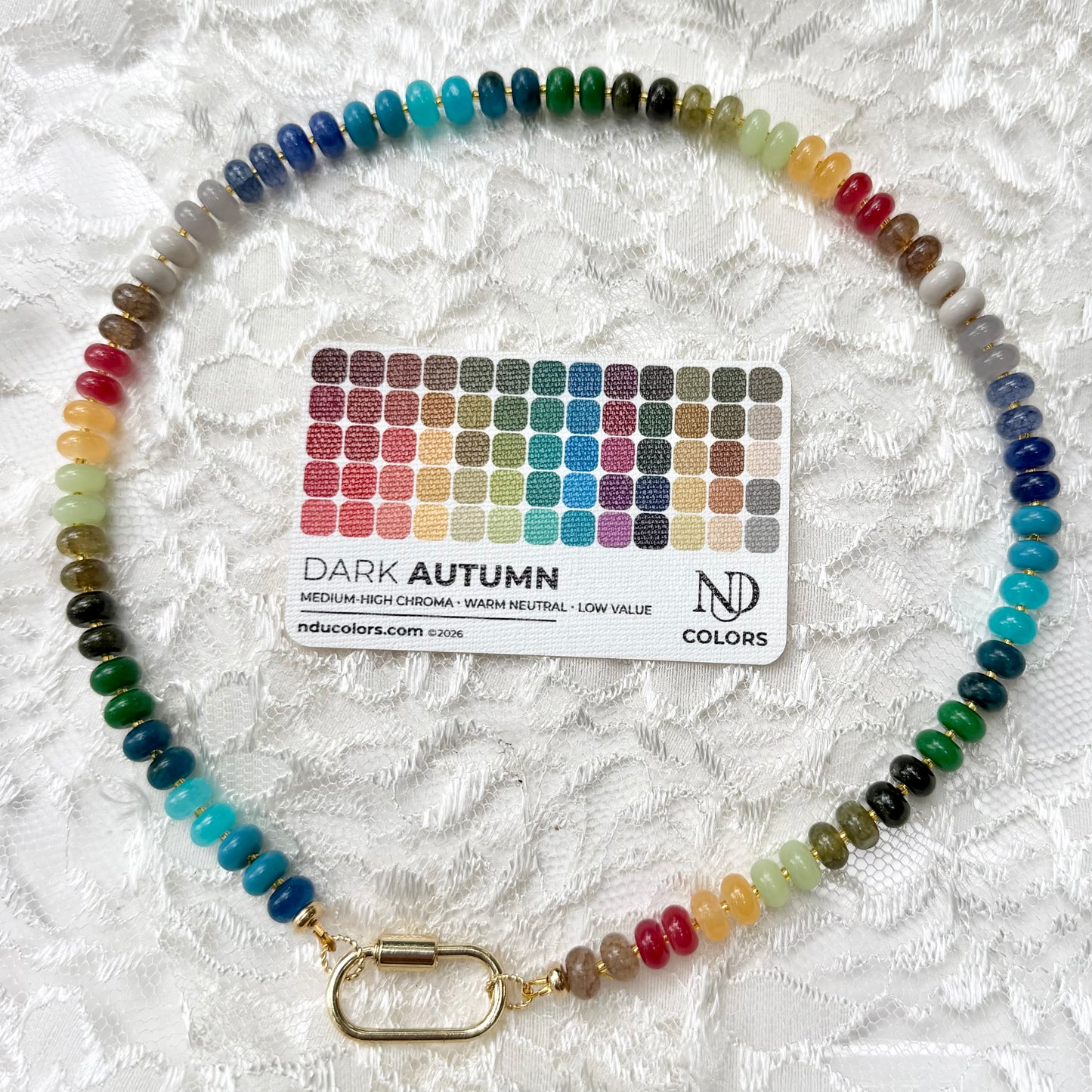 Ava | Multicolor with Gold Spacers | Dark Autumn