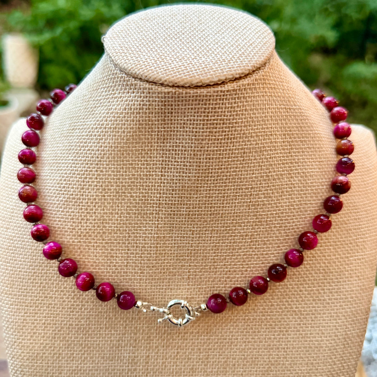 Alice |  Fuchsia and Burgundy| Necklace | Winter