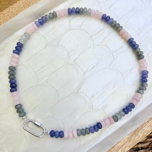 Ava | Delph, Dark Blue Grey, Pastel Rose | Summer