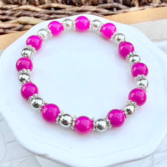 Mabel |  Fuchsia and Silver | Winter