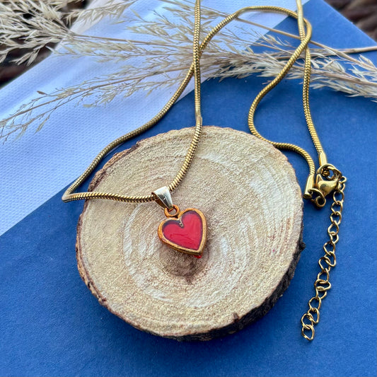 Heart Necklace | Geranium | Autumn and Spring