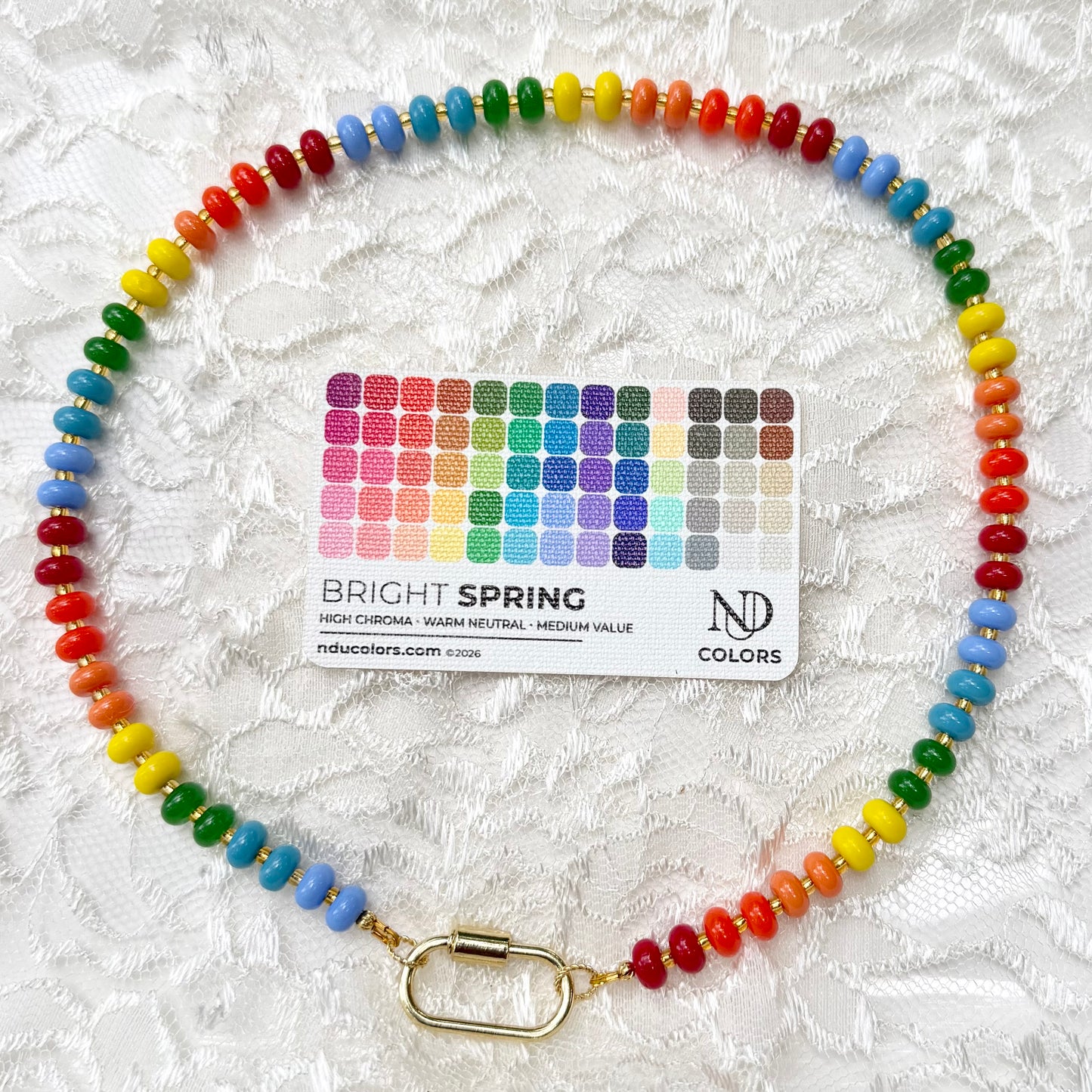 Ava | Rainbow with Gold Spacers | Bright Spring