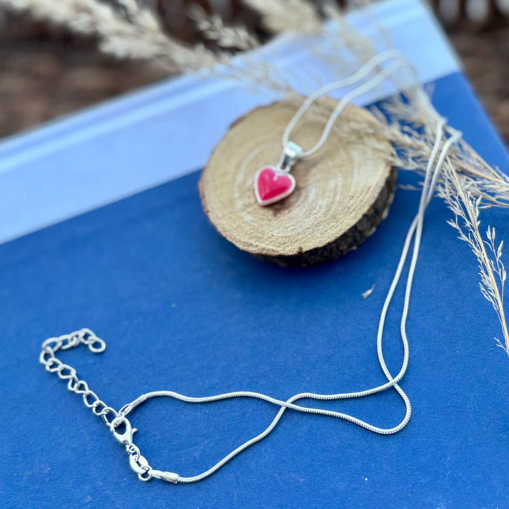 Heart Necklace | Raspberry | Winter and Summer