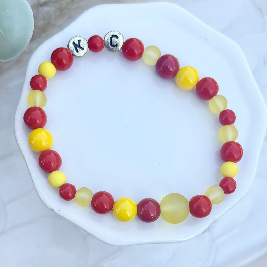 KC Football Bracelets | Assorted Red and Yellow