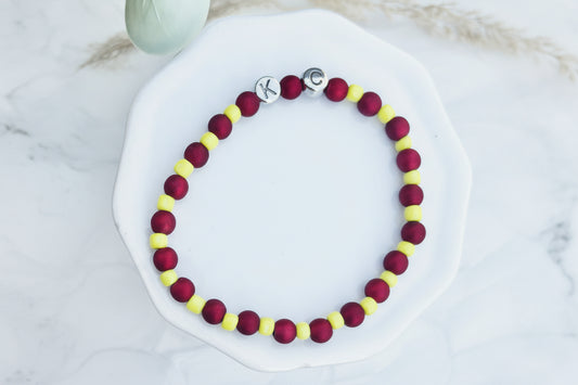 KC Football Bracelets | Cool-Toned Red and Yellow