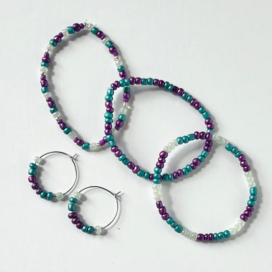 Tessa | Bracelets | Plum, Pastel Jade, Jade | Summer