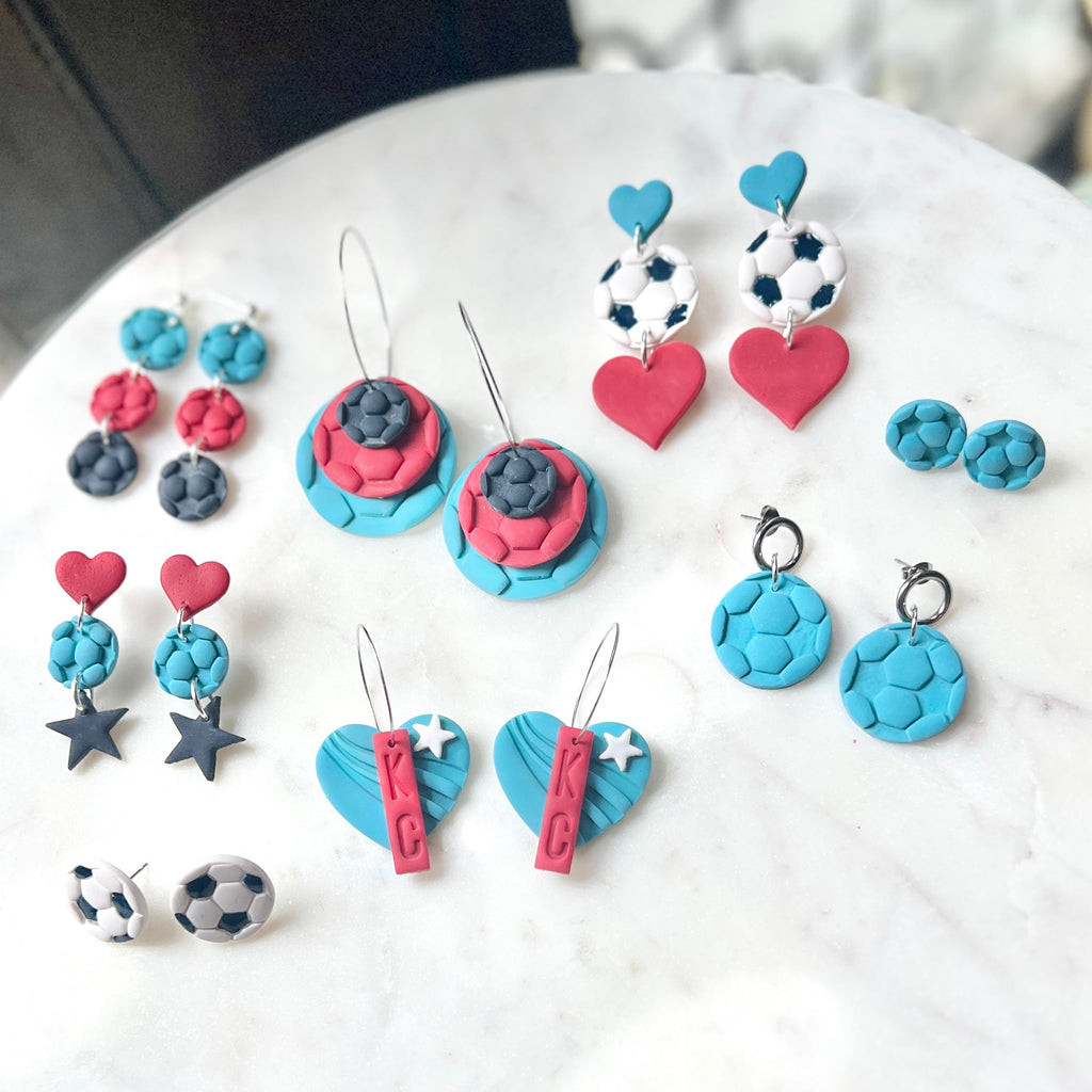 Current | Teal Soccer Ball Stud | Kansas City Current