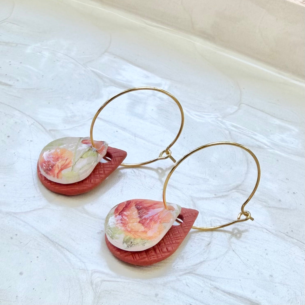 Gwen | Teardrop Hoops | Autumn