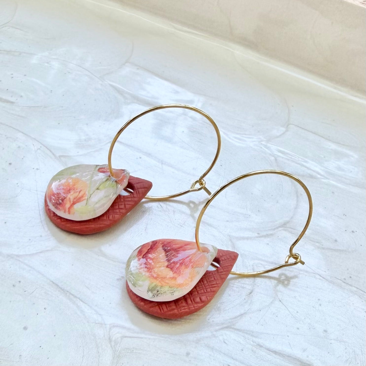 Gwen | Teardrop Hoops | Autumn