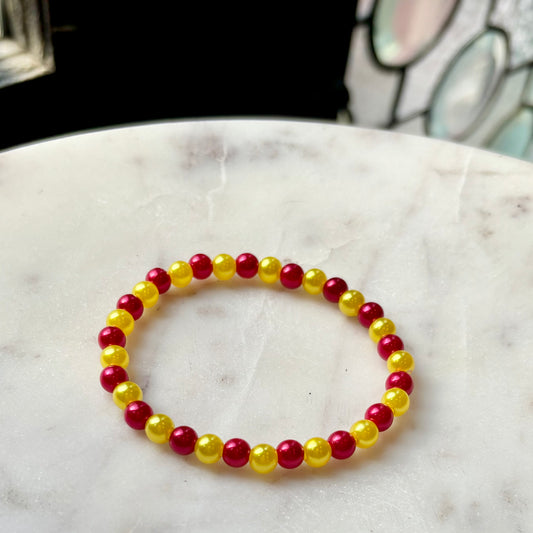 KC Football Bracelets | Red and Yellow Iridescent