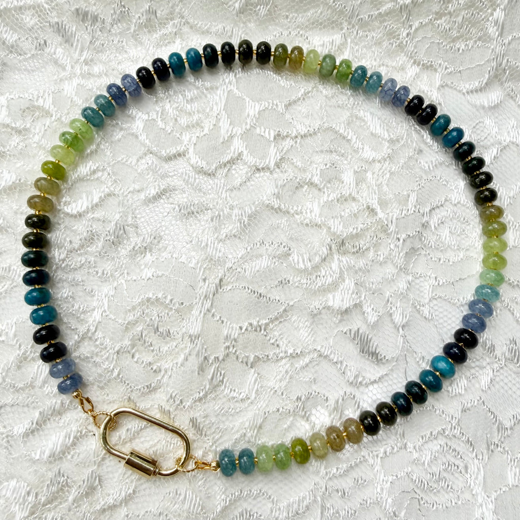 Ava | Blues and Greens with Gold Spacers | True Autumn