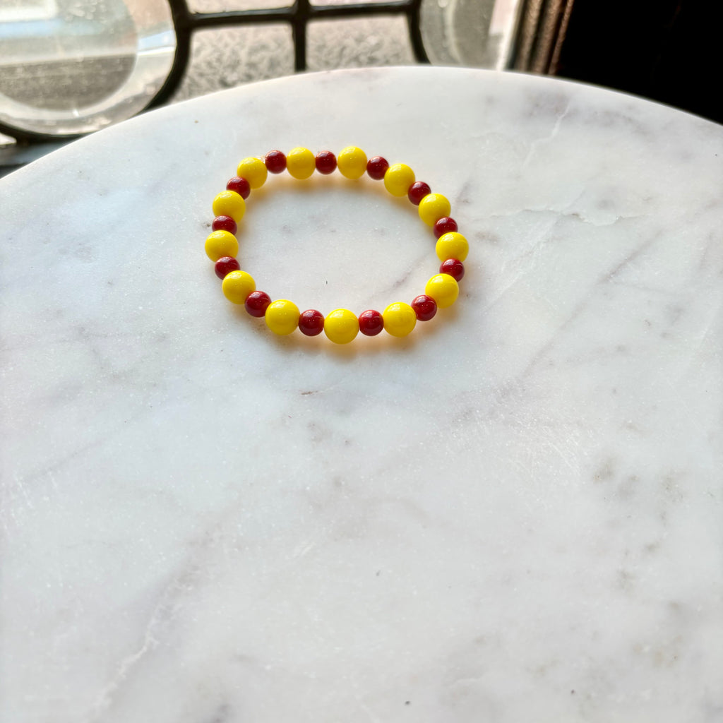 KC Football Bracelets | Large Yellow Small Red