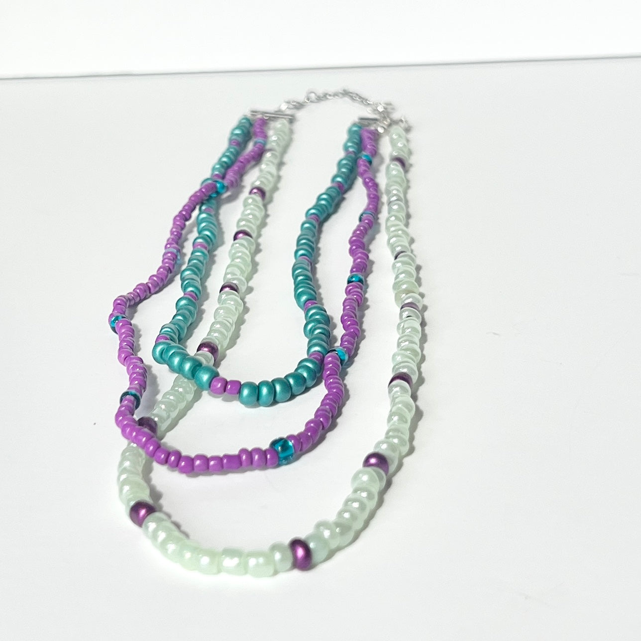 Tessa | Necklace | Plum, Pastel Jade, Jade | Summer