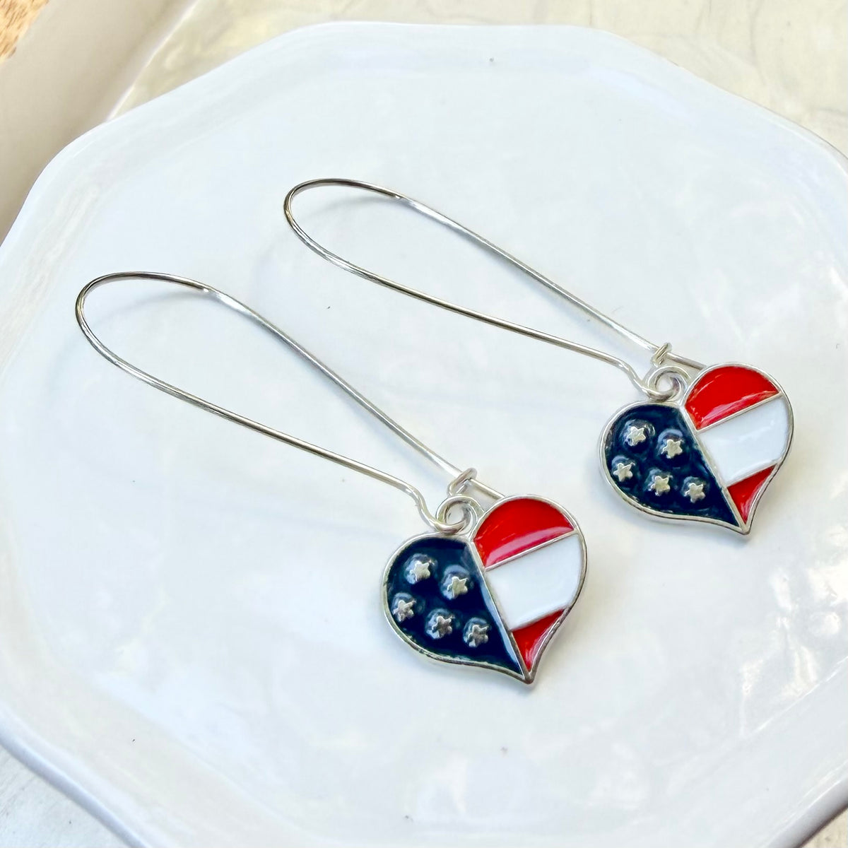 Flag Hearts | Long Dangle | Winter and Summer