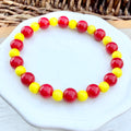 KC Football Bracelets | Large Red Matte Yellow