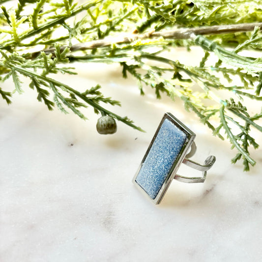 Gina | Rectangle Ring | Blue Grey | Summer