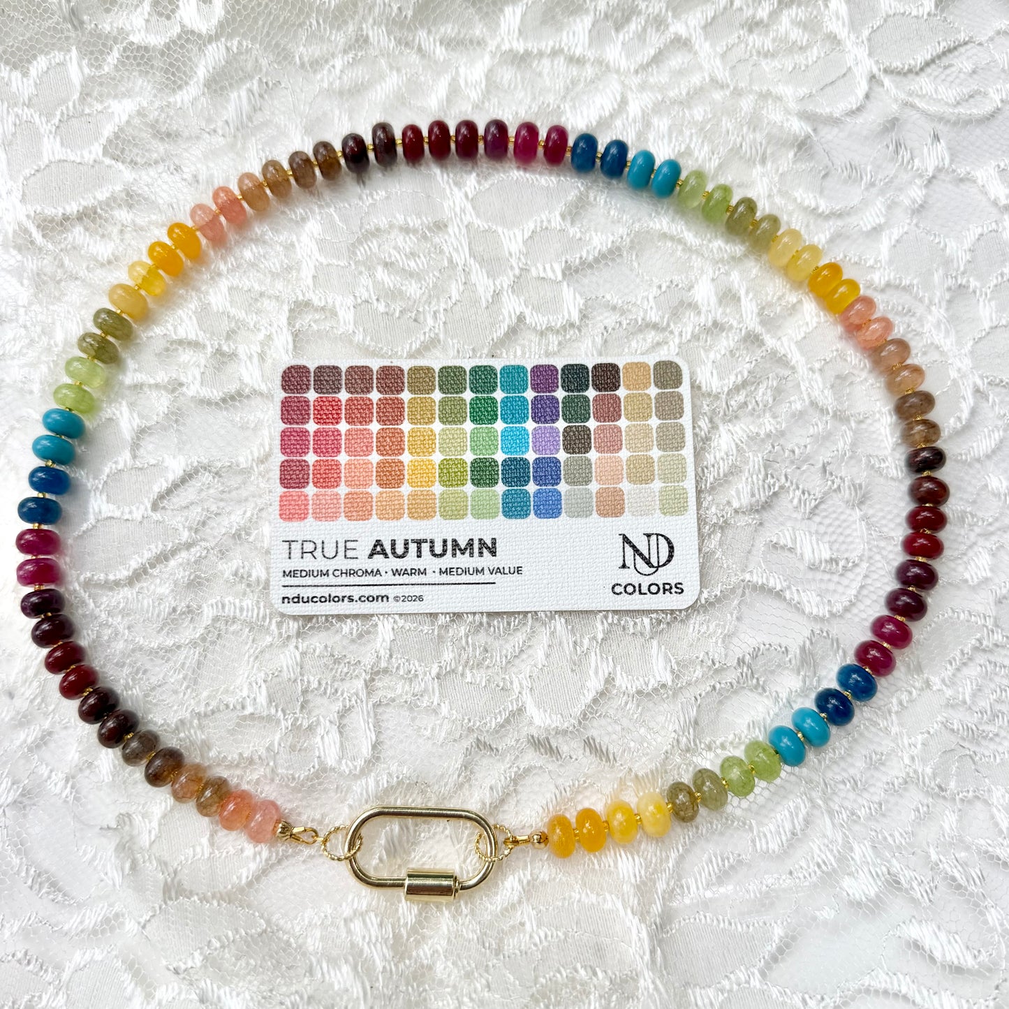 Ava | Rainbow with Gold Spacer | True Autumn