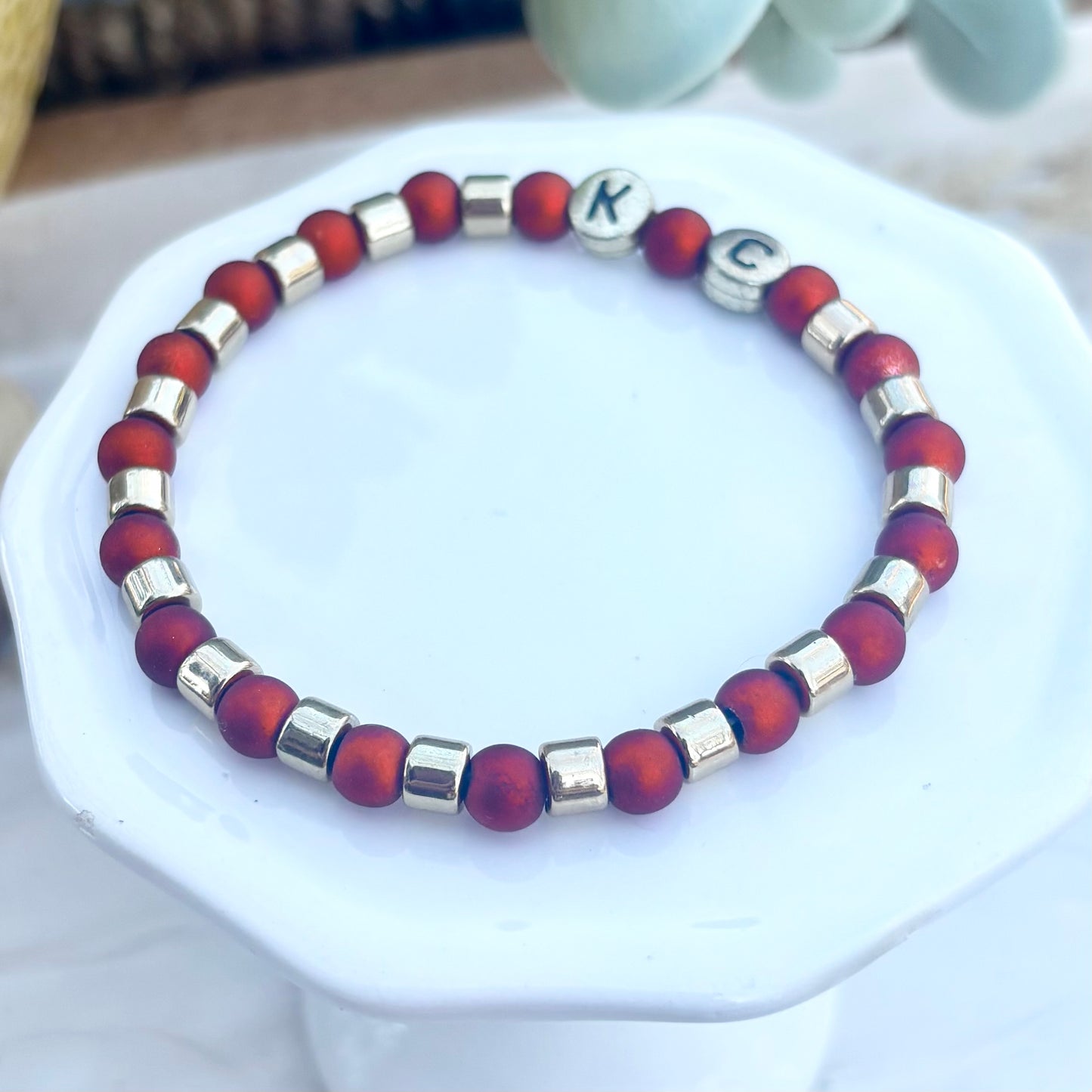 KC Football Bracelets | Red and Gold