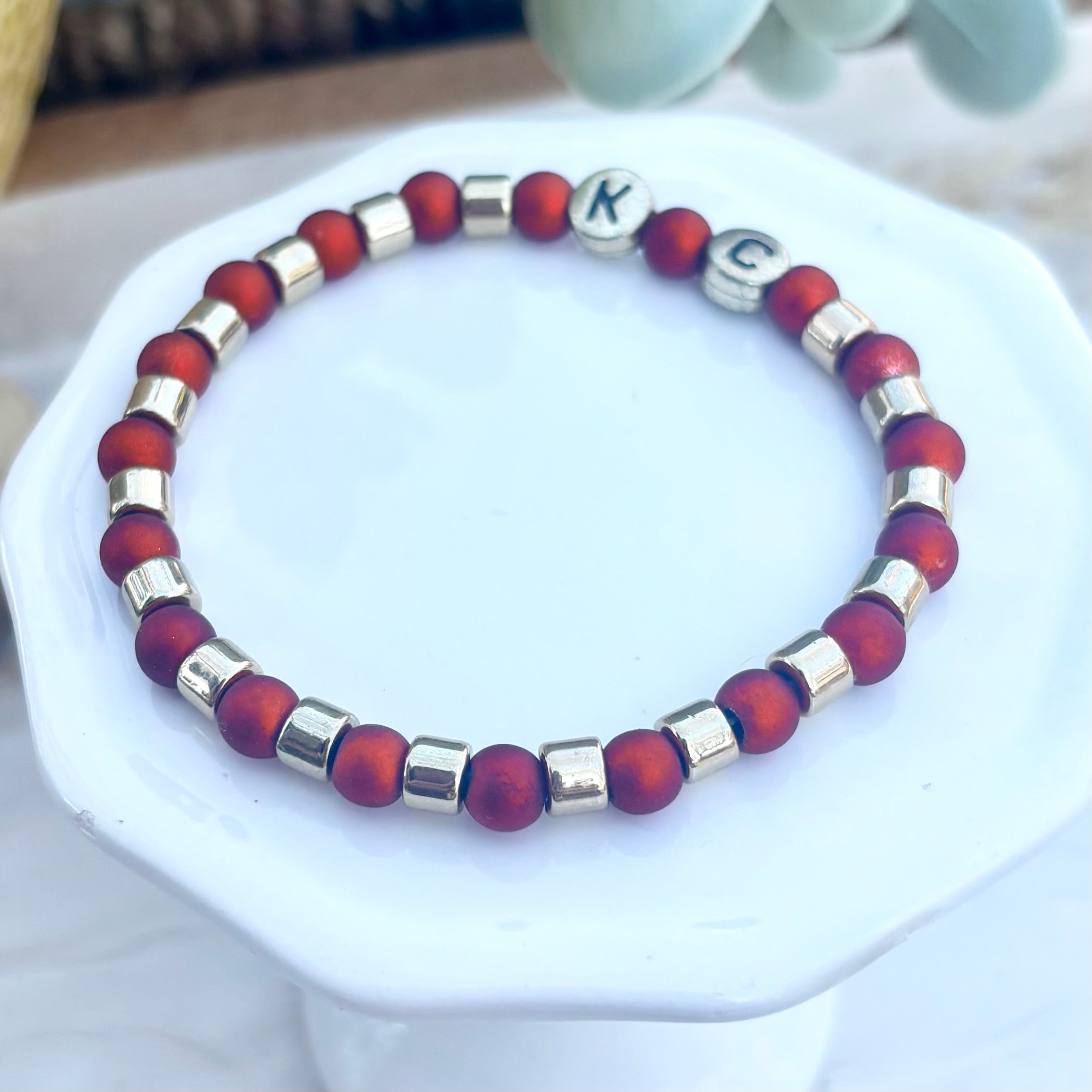 KC Football Bracelets | Red and Gold