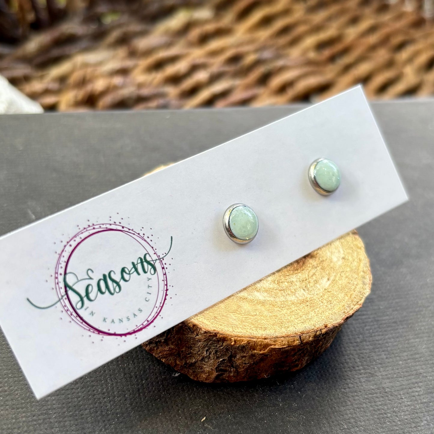 Ice Aqua Glitter Mini Studs | Winter