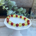 KC Football Bracelets | Red and Opaque Yellow