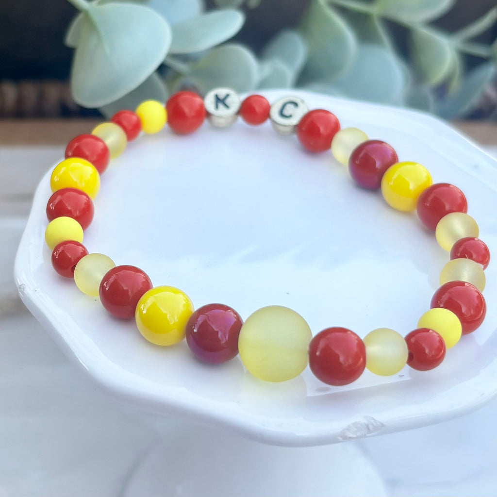 KC Football Bracelets | Assorted Red and Yellow