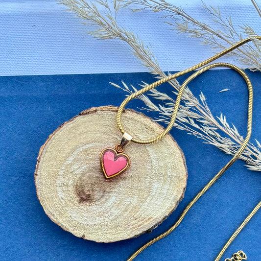 Heart Necklace | Coral | Autumn and Spring