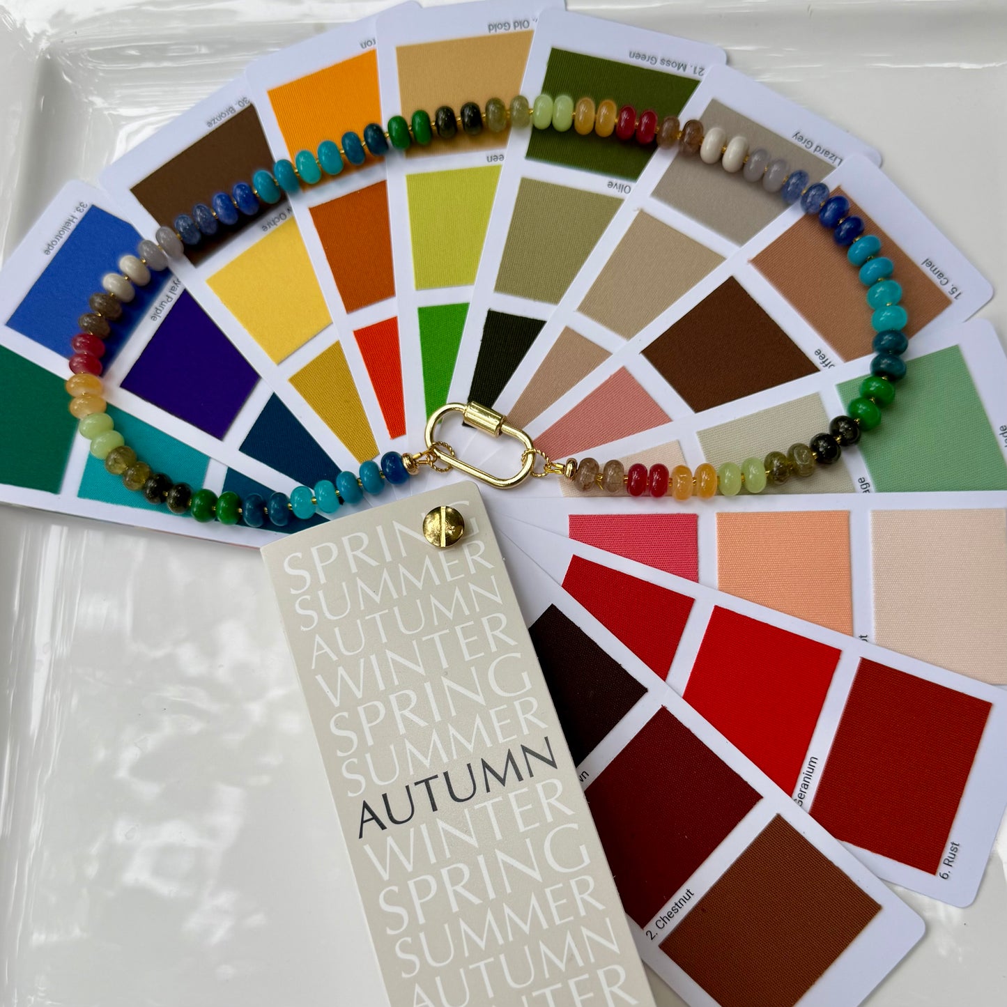 Ava | Multicolor with Gold Spacers | Dark Autumn