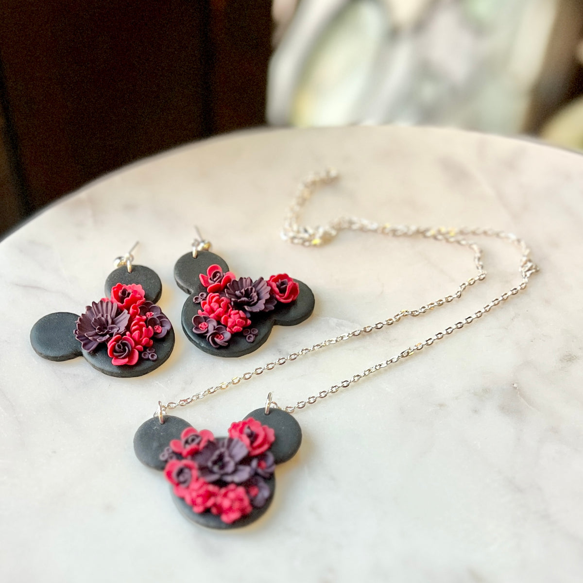 Minnie | Large Floral | Necklace or Earrings | Winter