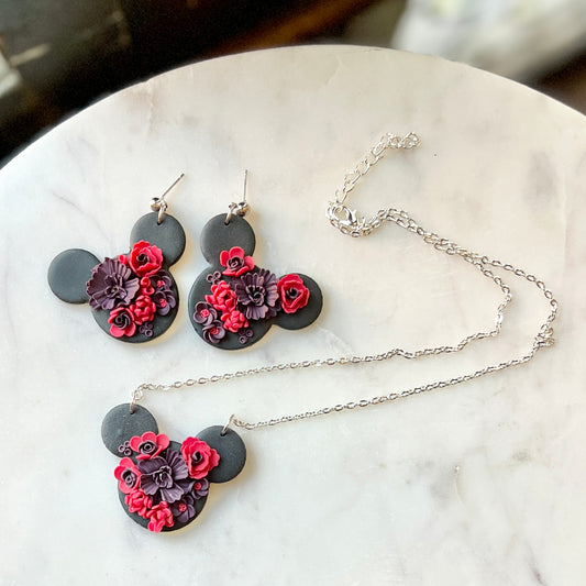 Minnie | Large Floral | Necklace or Earrings | Winter