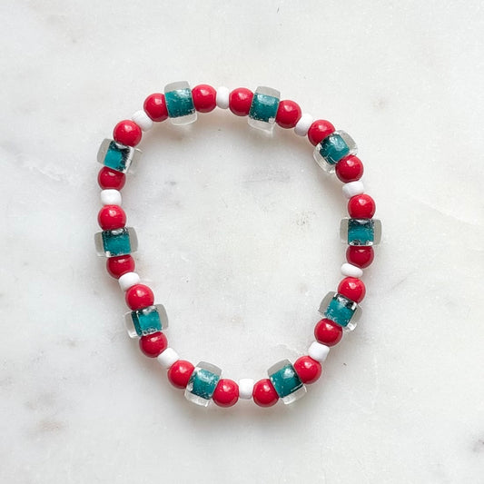 Wren | Sea Green, Cherry, and White | Summer
