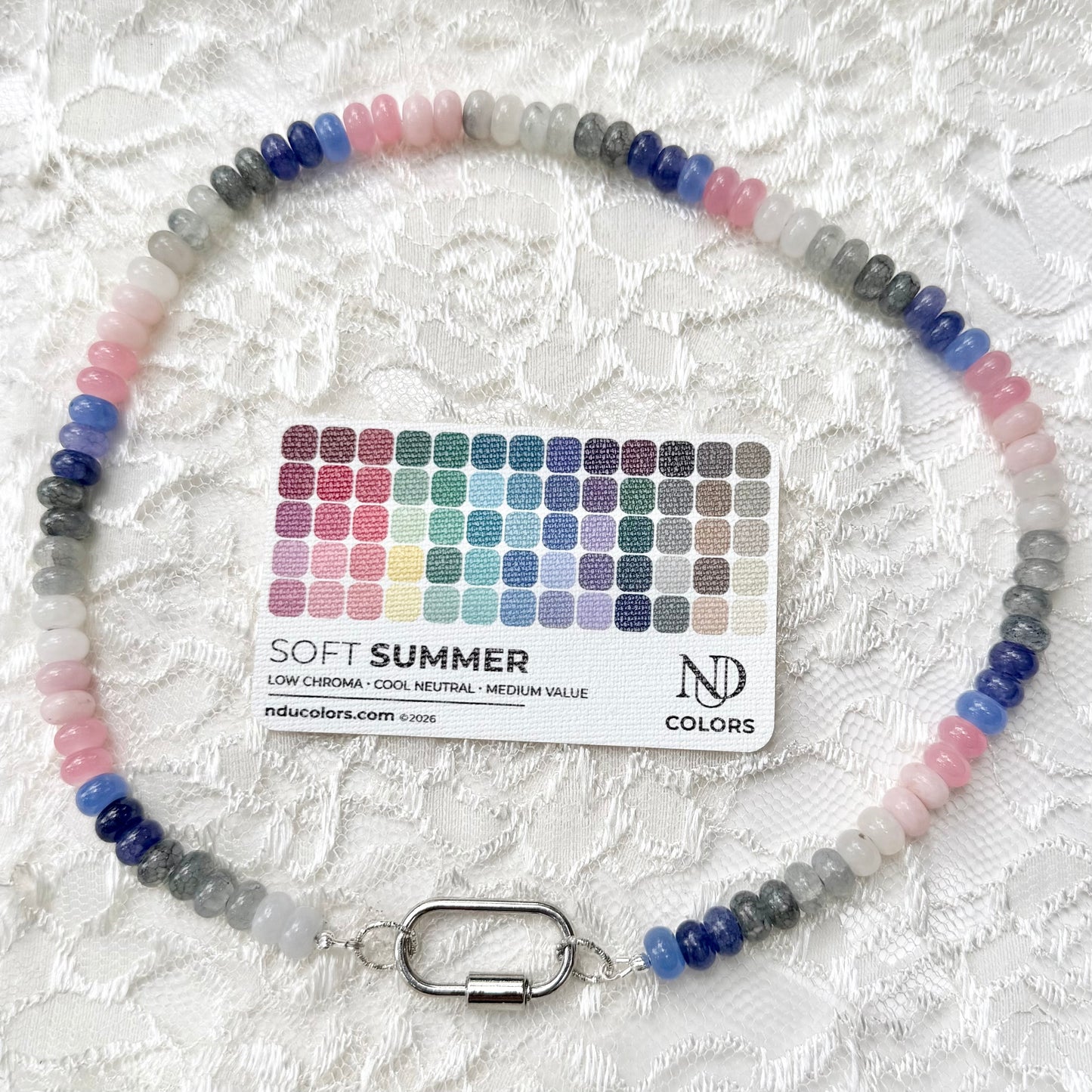 Ava | White, Grey, Blue, Pink | Soft Summer