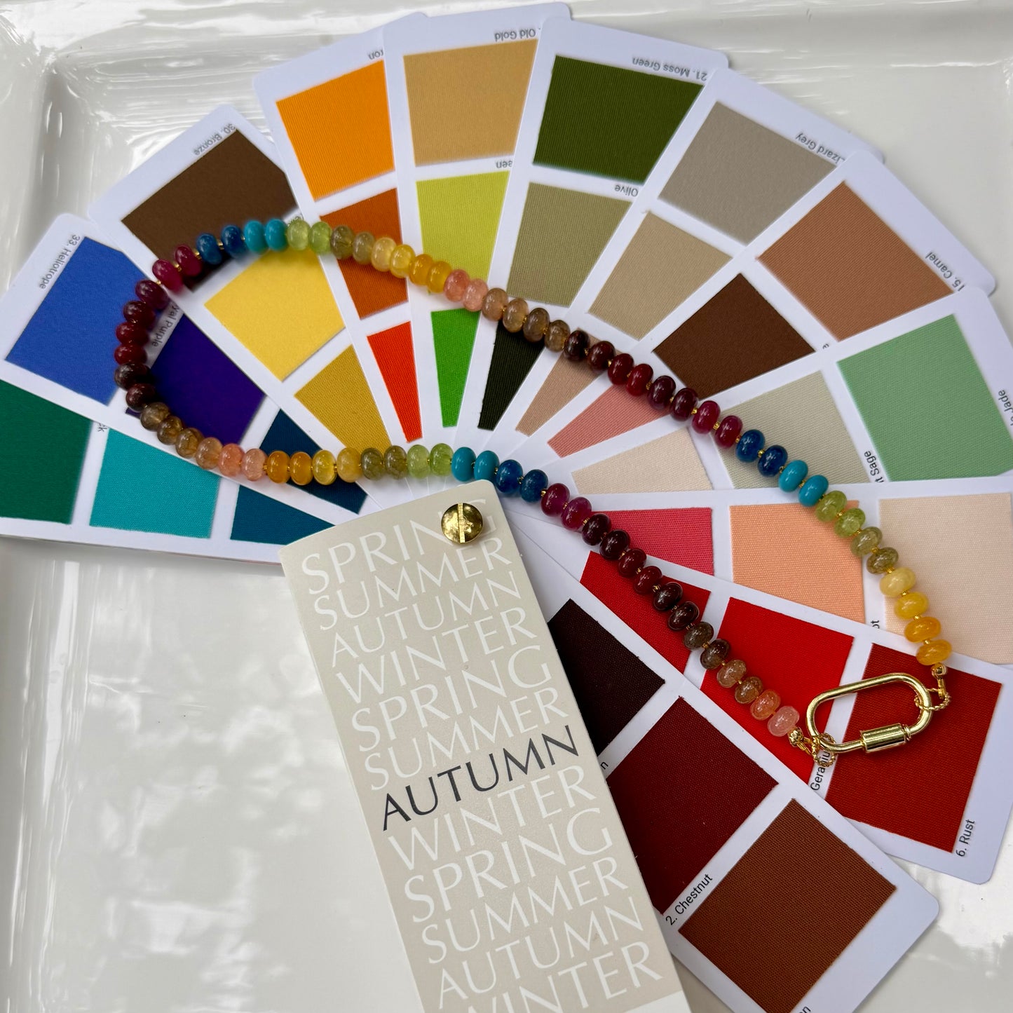 Ava | Rainbow with Gold Spacer | True Autumn