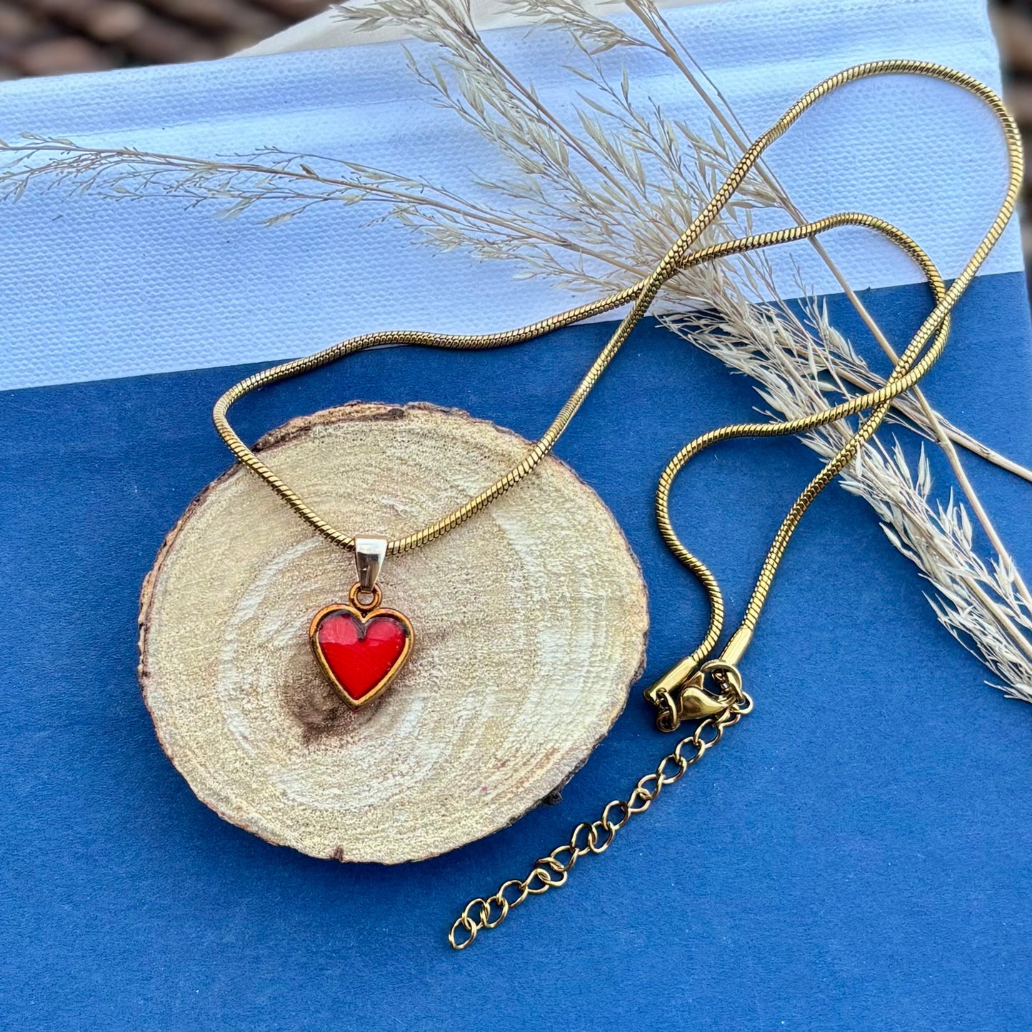 Heart Necklace | Geranium | Autumn and Spring