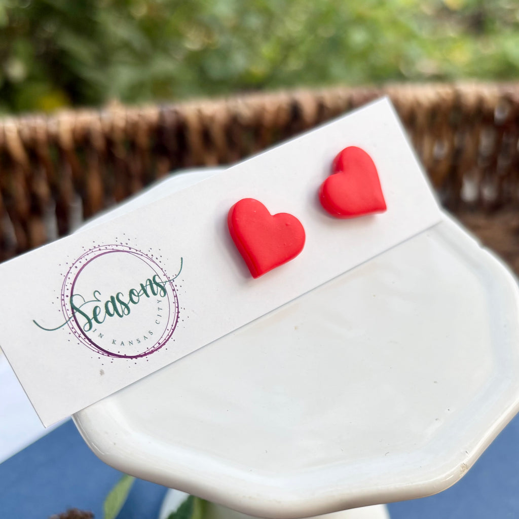 Geranium Heart Studs