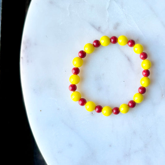 KC Football Bracelets | Large Yellow Small Red