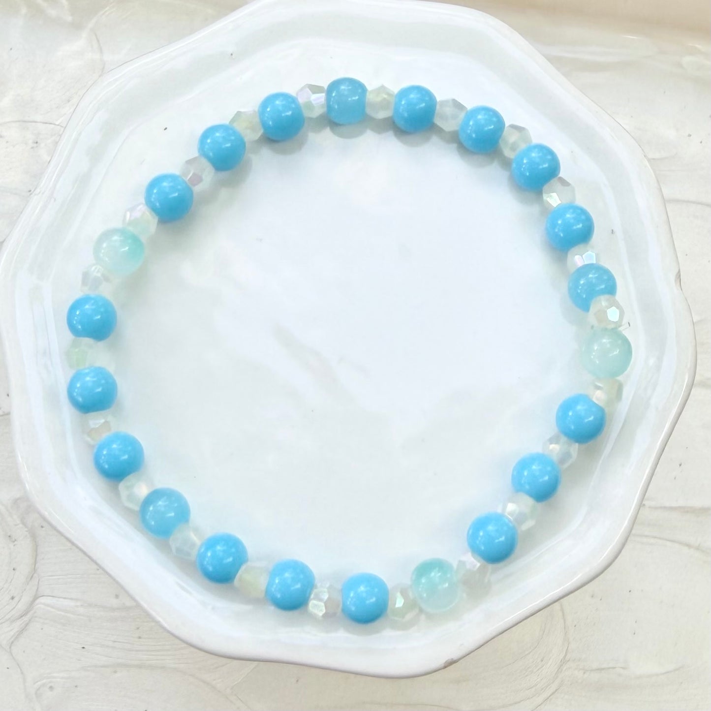 Zoe | Sky Blue, Pastel Aqua and Soft White | Summer